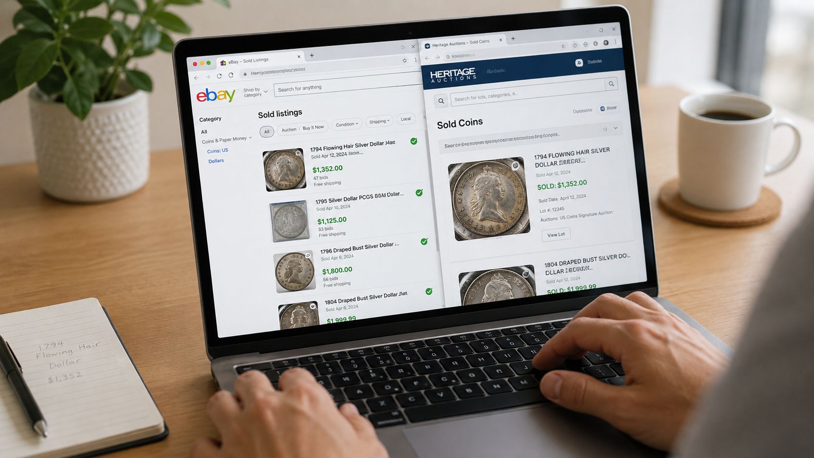 Screenshot from https://www.ebay.com/sch/i.html?_nkw=1921+morgan+dollar&LH_Sold=1&LH_Complete=1